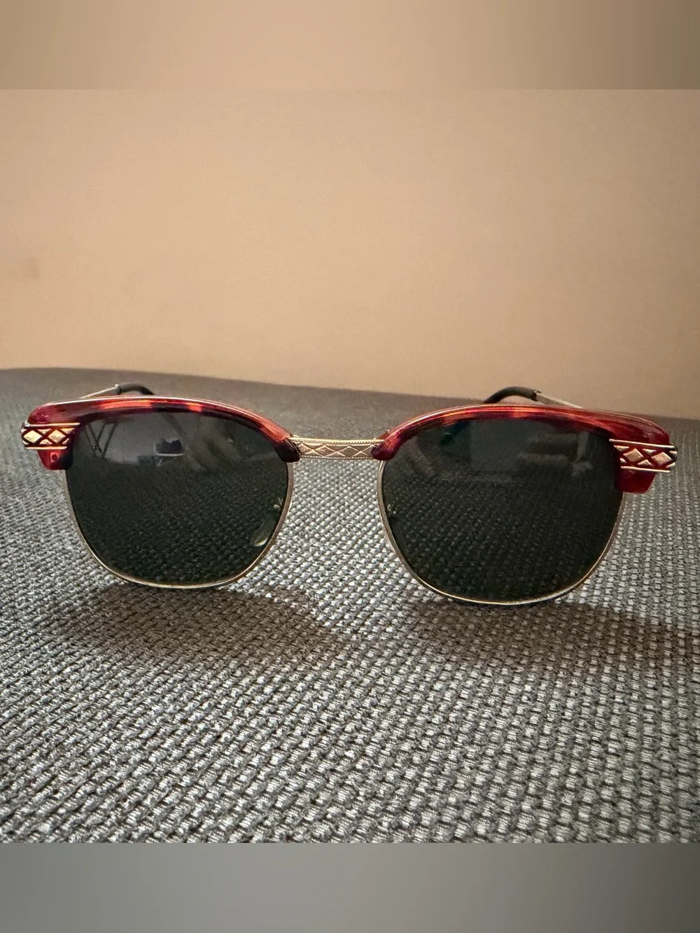 Tortoiseshell and Gold Clubmaster Sunglasses